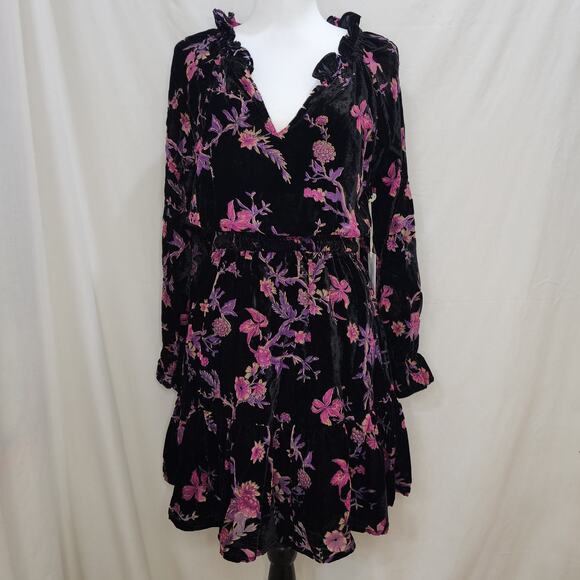 Another Love Dresses & Skirts - NWT Another Love Anais Multi Ruffle Blossoms Witchy Goth Moto Burnout Dress, SM